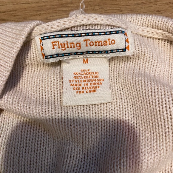 Cream Hooded Cardigan with Fringe and Pattern - Picture 9 of 17